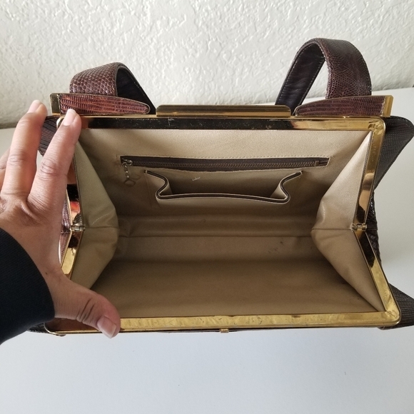 Vintage | Lizard Leather Top Handle Bag - Picture 4 of 7
